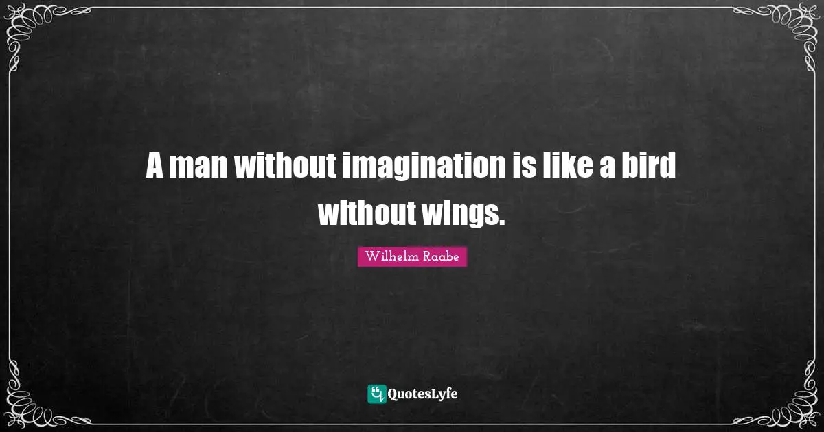 A man without imagination is like a bird without wings.