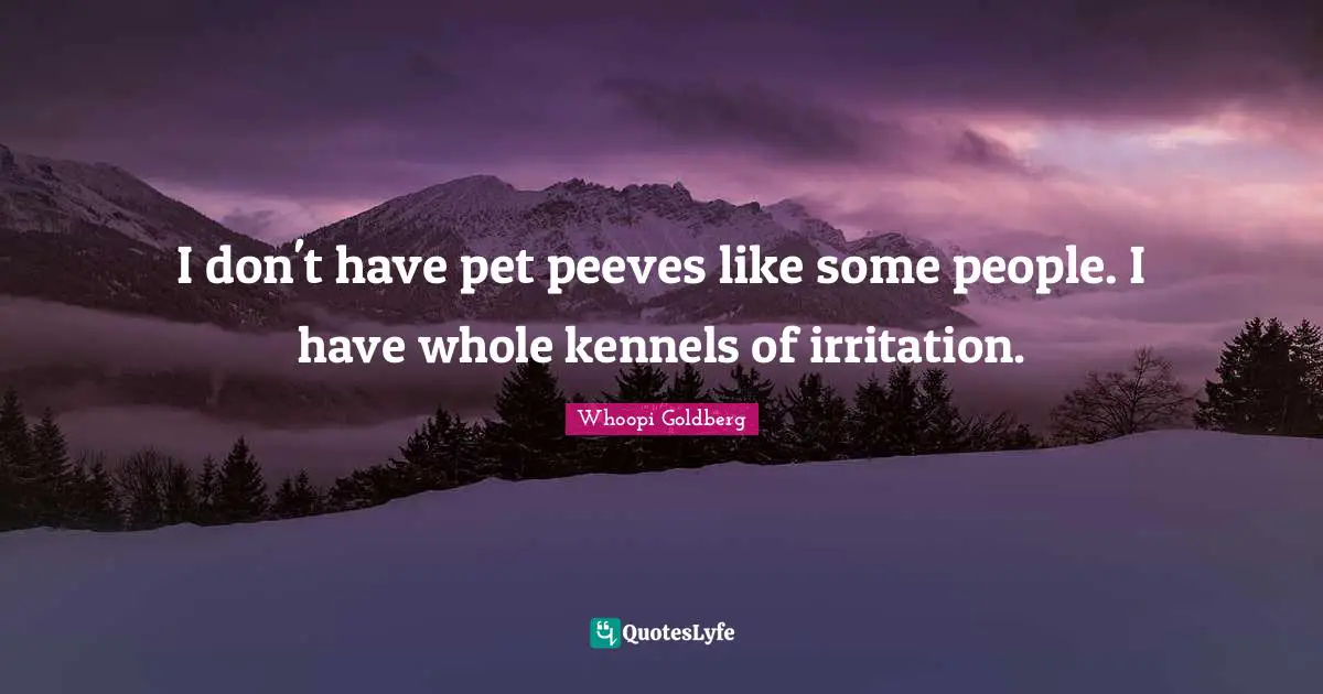 Irritation Quotes: "I don't have pet peeves like some people. I have whole kennels of irritation."