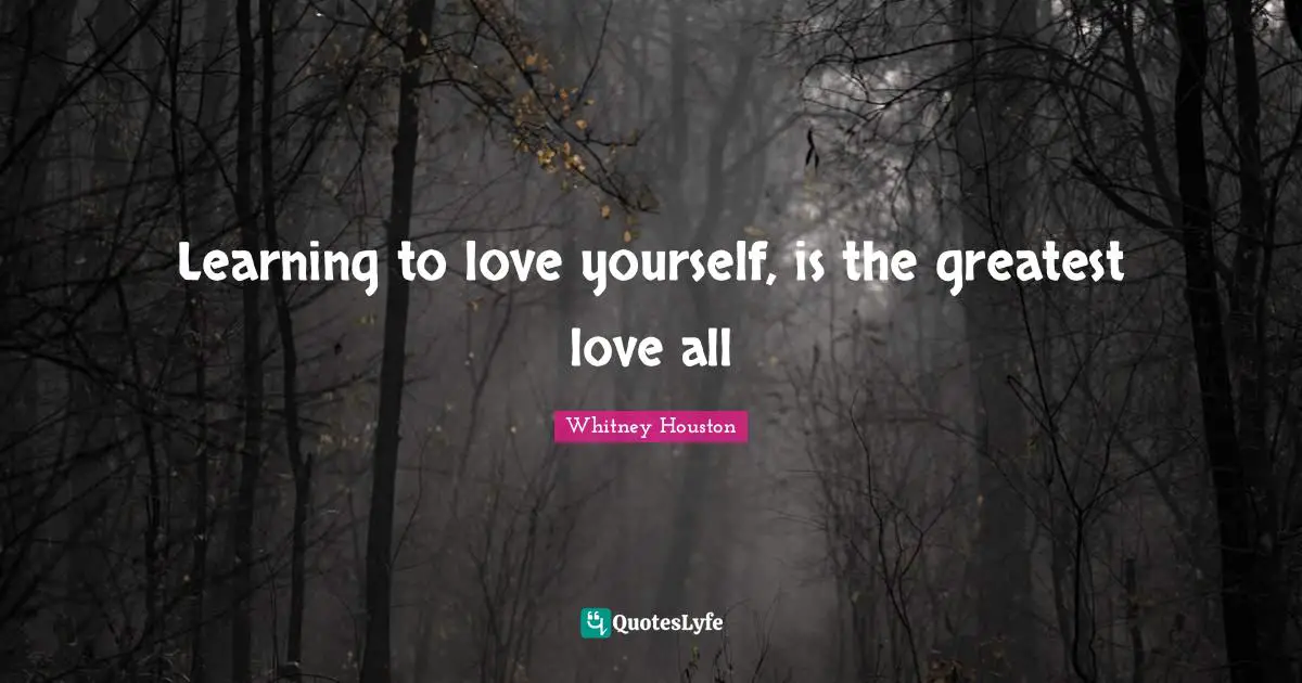 Learning to love yourself, is the greatest love all