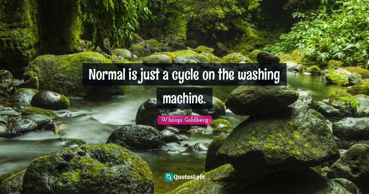 Normal is just a cycle on the washing machine.... Quote by Whoopi