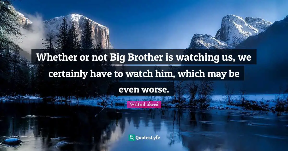 Whether or not Big Brother is watching us, we certainly have to watch him, which may be even worse.