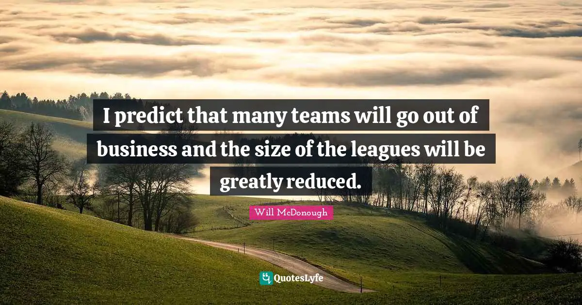 I predict that many teams will go out of business and the size of the leagues will be greatly reduced.