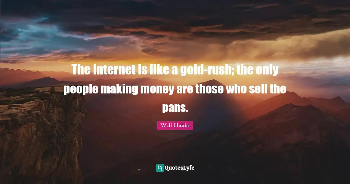 The Internet is like a gold-rush; the only people making money are those who sell the pans.