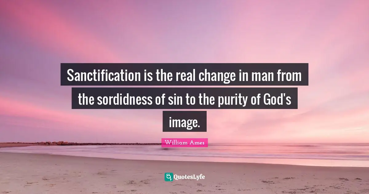 Real Change Quotes: "Sanctification is the real change in man from the sordidness of sin to the purity of God's image."