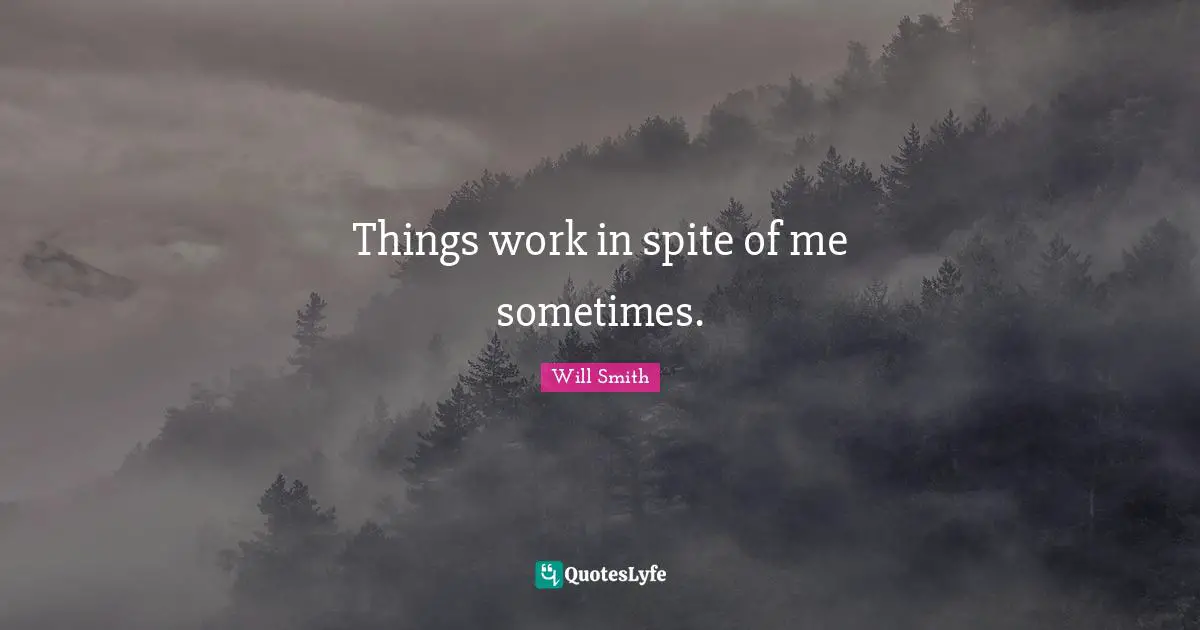 Things work in spite of me sometimes.