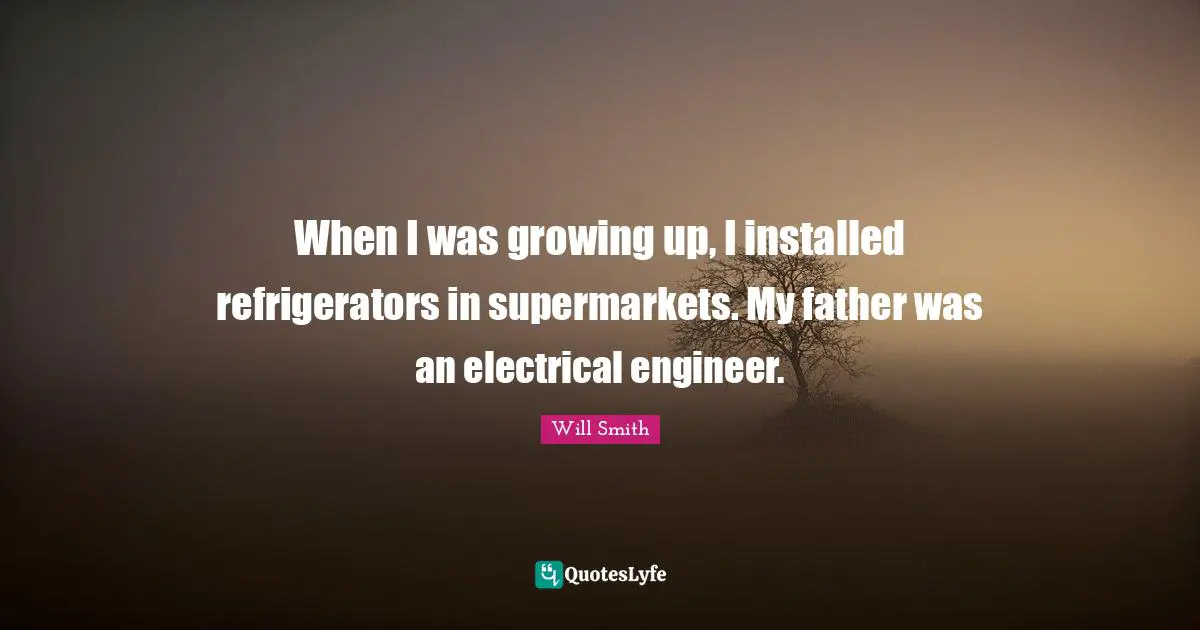 When I was growing up, I installed refrigerators in supermarkets. My father was an electrical engineer.