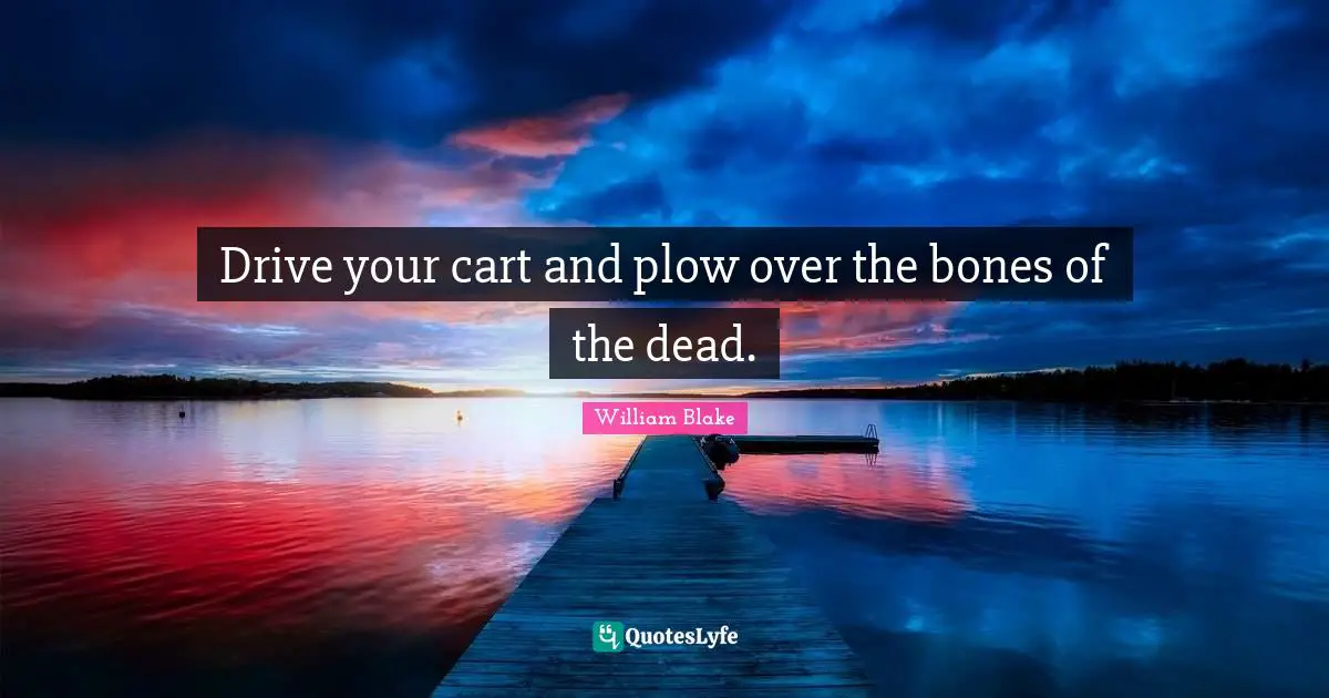 Drive your cart and plow over the bones of the dead.