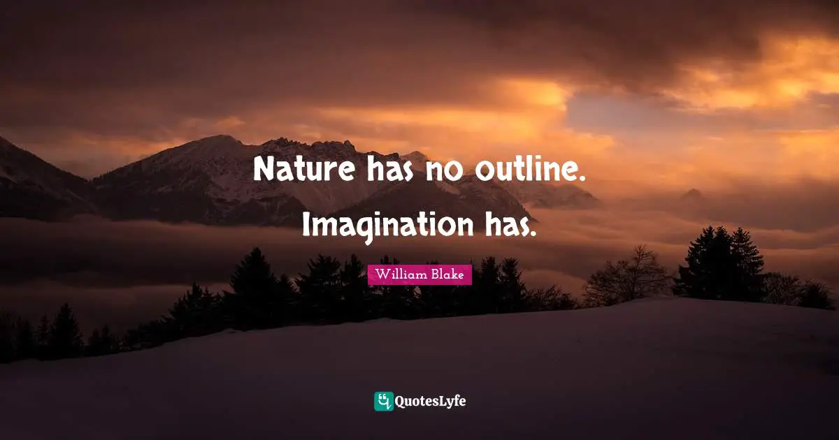 Outlines Quotes: "Nature has no outline. Imagination has."
