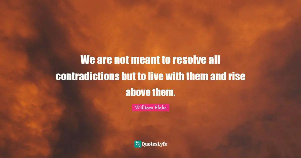 Rise Quotes: "We are not meant to resolve all contradictions but to live with them and rise above them."
