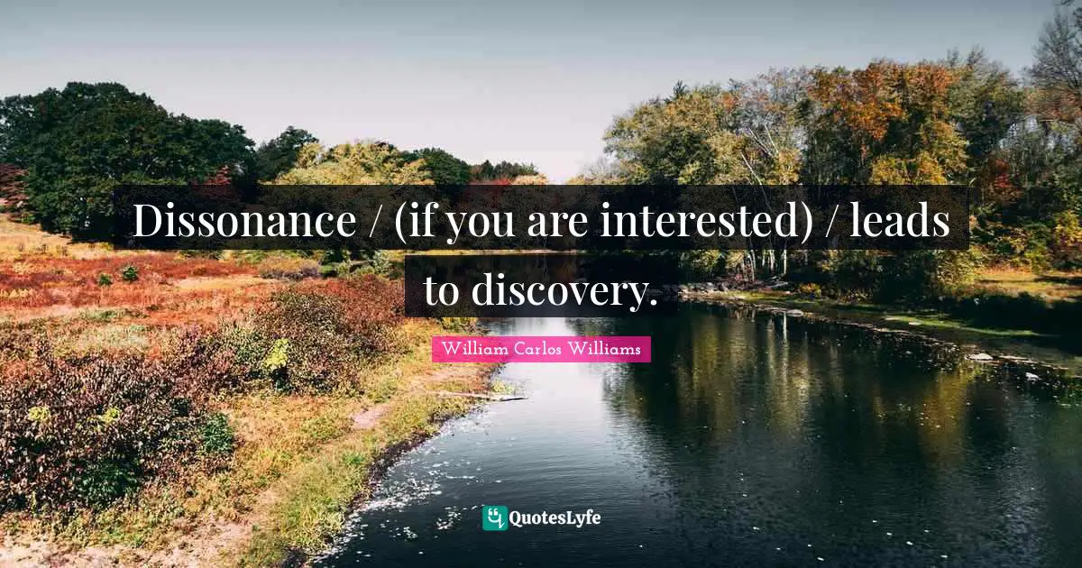 Dissonance / (if you are interested) / leads to discovery.