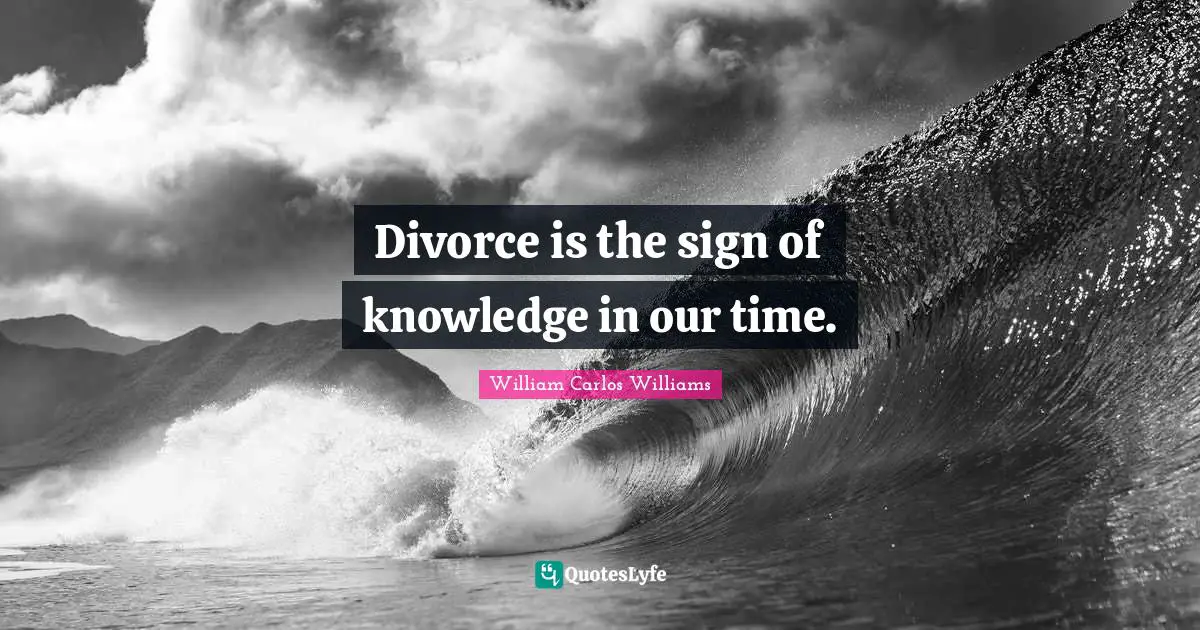 Divorce is the sign of knowledge in our time.