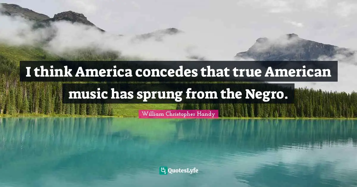 I think America concedes that true American music has sprung from the Negro.