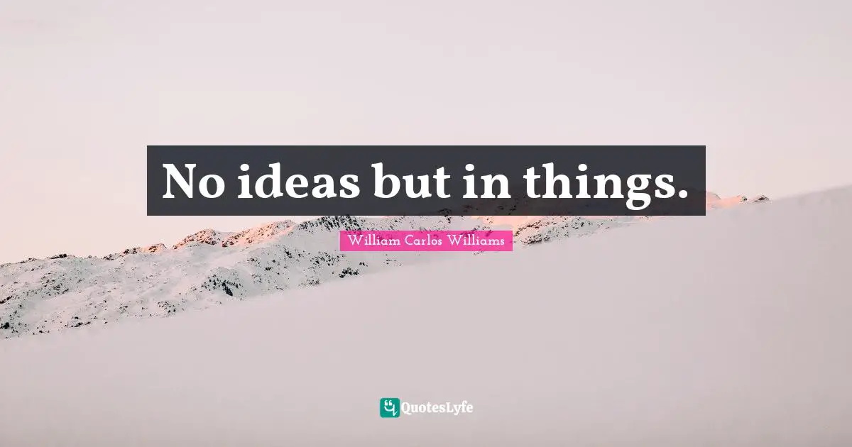 William Carlos Williams Quotes: "No ideas but in things."