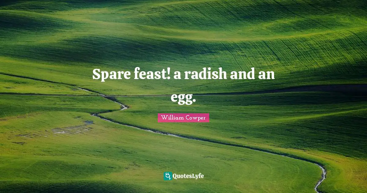Spare feast! a radish and an egg.