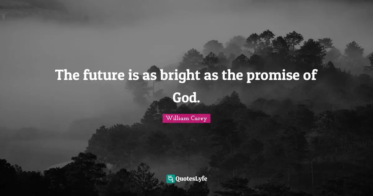 William Carey Quotes: "The future is as bright as the promise of God."