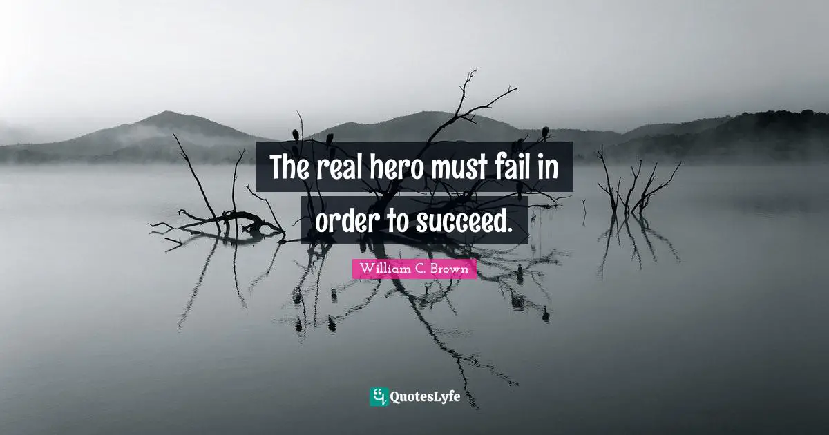 The real hero must fail in order to succeed.