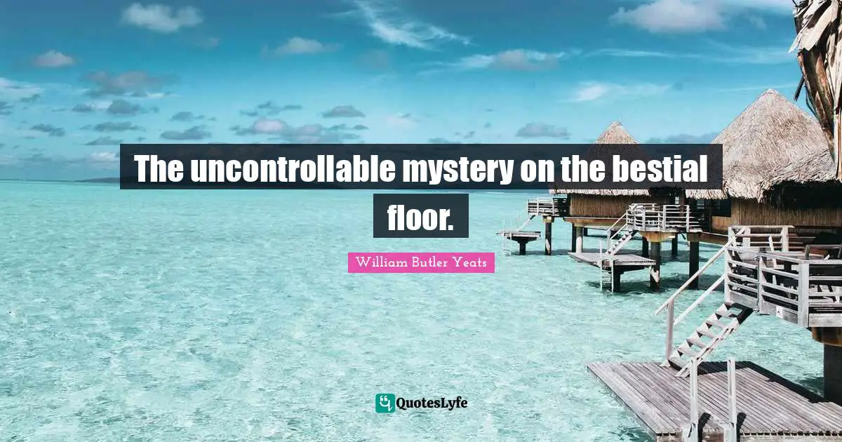 The uncontrollable mystery on the bestial floor.