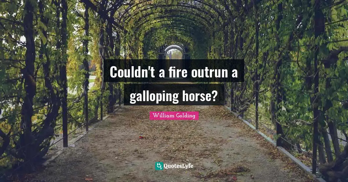 Couldn't a fire outrun a galloping horse?