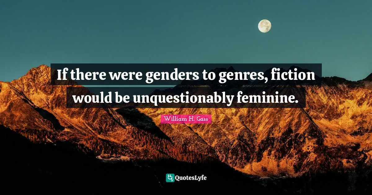 If there were genders to genres, fiction would be unquestionably feminine.