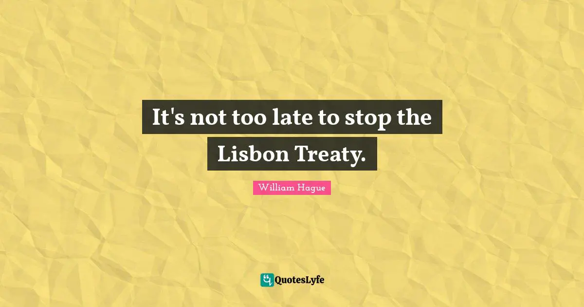 It's not too late to stop the Lisbon Treaty.