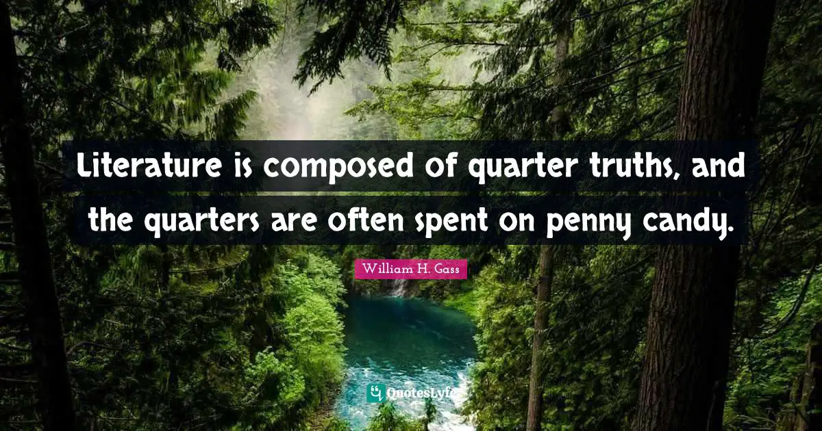 Literature is composed of quarter truths, and the quarters are often spent on penny candy.