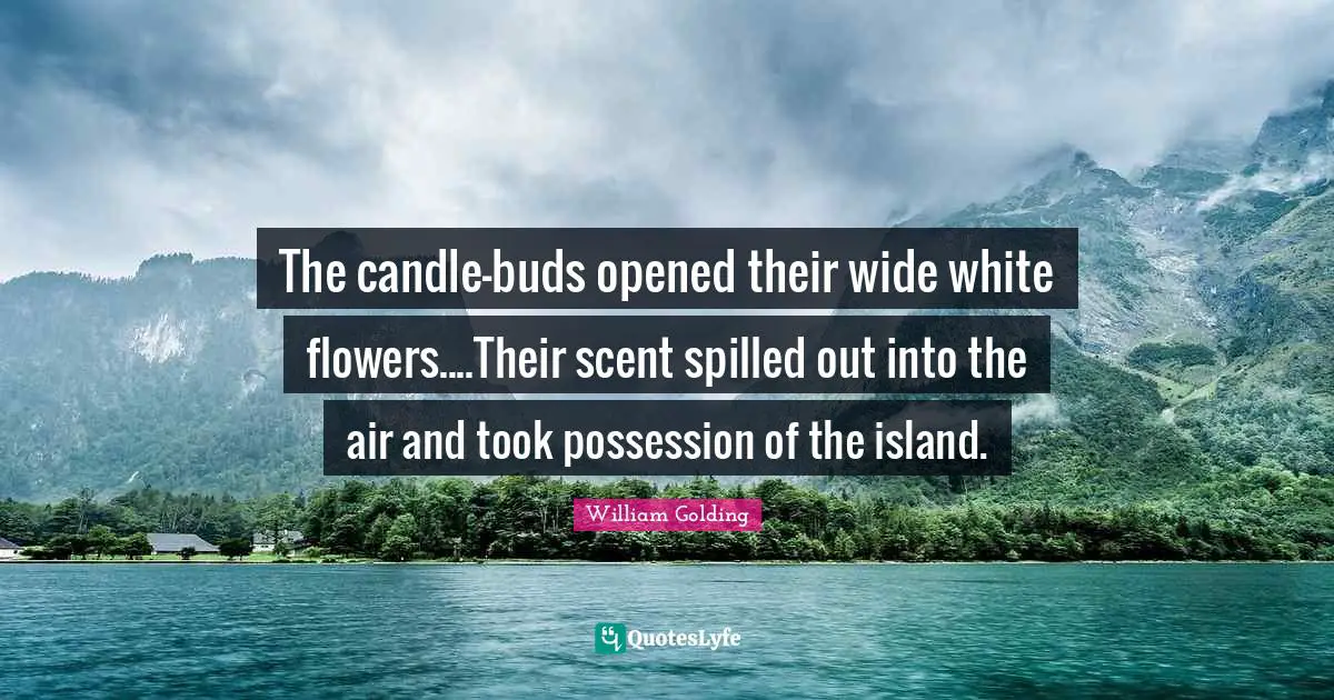 The candle-buds opened their wide white flowers....Their scent spilled out into the air and took possession of the island.