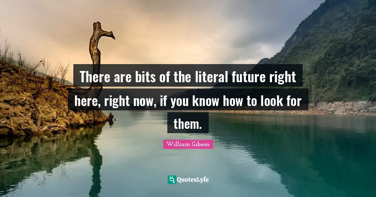 William Gibson Quotes: "There are bits of the literal future right here, right now, if you know how to look for them."