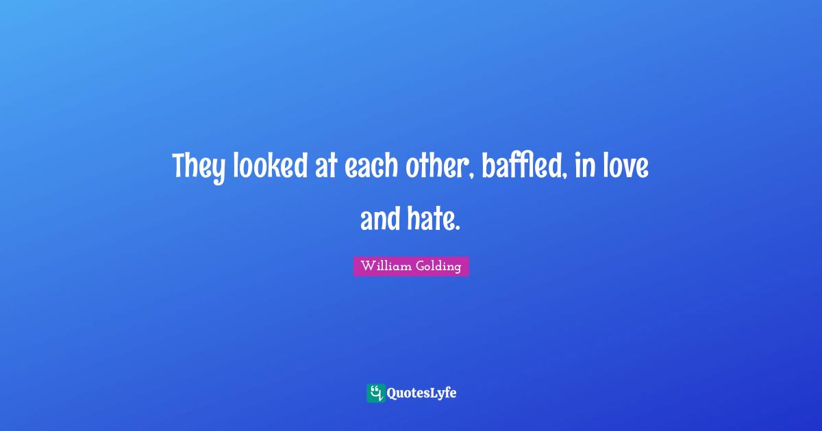 Baffled Quotes: "They looked at each other, baffled, in love and hate."