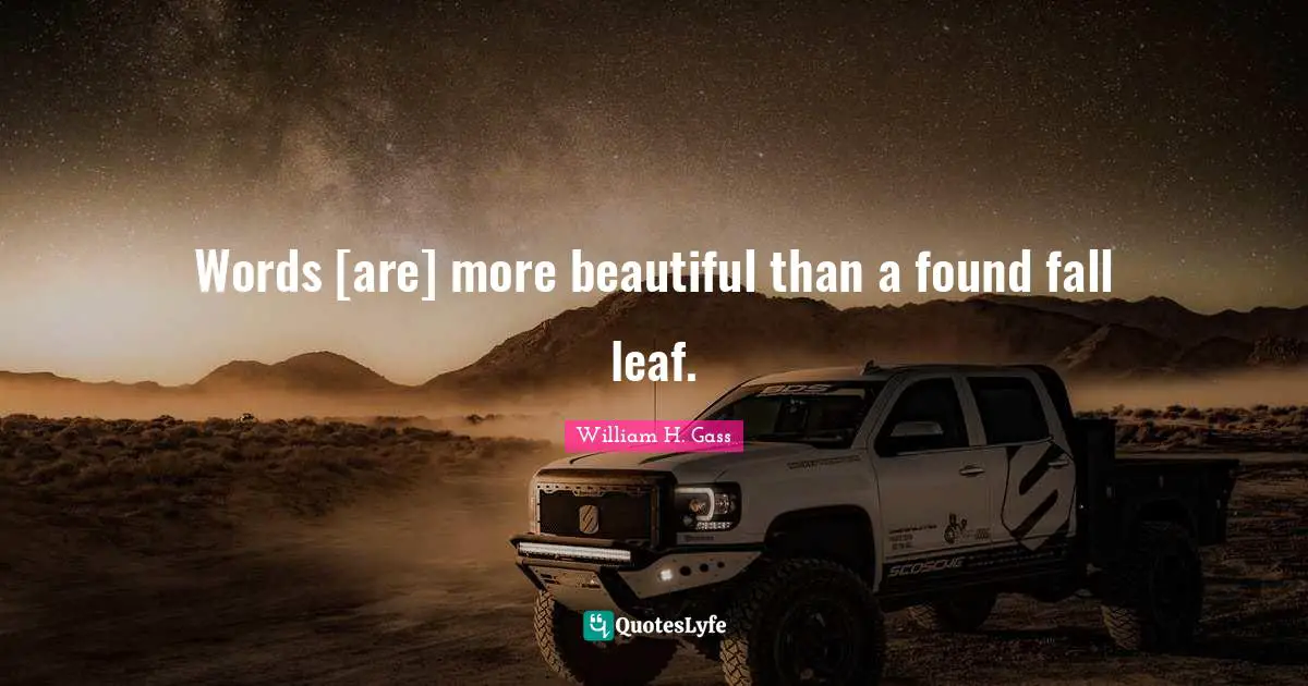 Words [are] more beautiful than a found fall leaf.