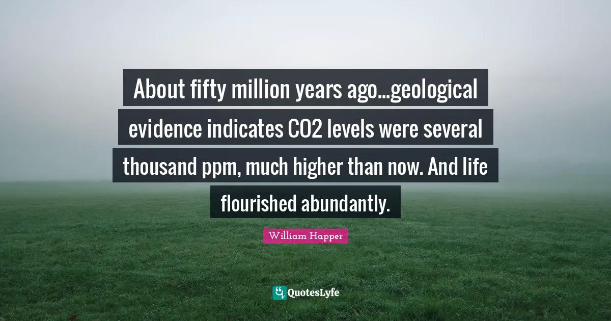 About fifty million years ago...geological evidence indicates CO2 levels were several thousand ppm, much higher than now. And life flourished abundantly.