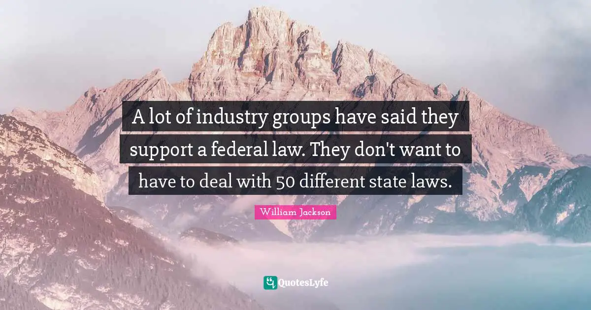 A lot of industry groups have said they support a federal law. They don't want to have to deal with 50 different state laws.