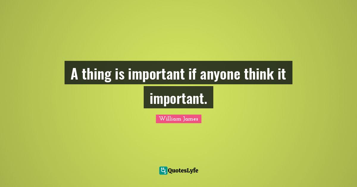 A thing is important if anyone think it important.