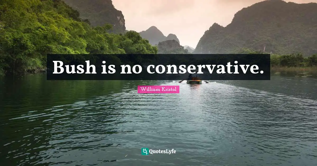 William Kristol Quotes: "Bush is no conservative."