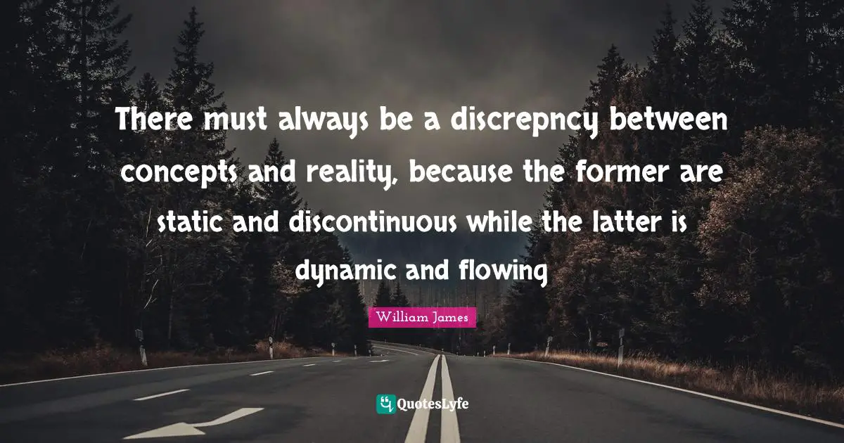 There must always be a discrepncy between concepts and reality, because the former are static and discontinuous while the latter is dynamic and flowing