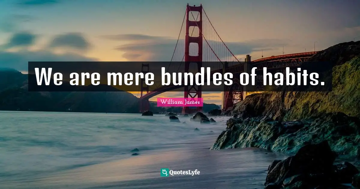 We are mere bundles of habits.