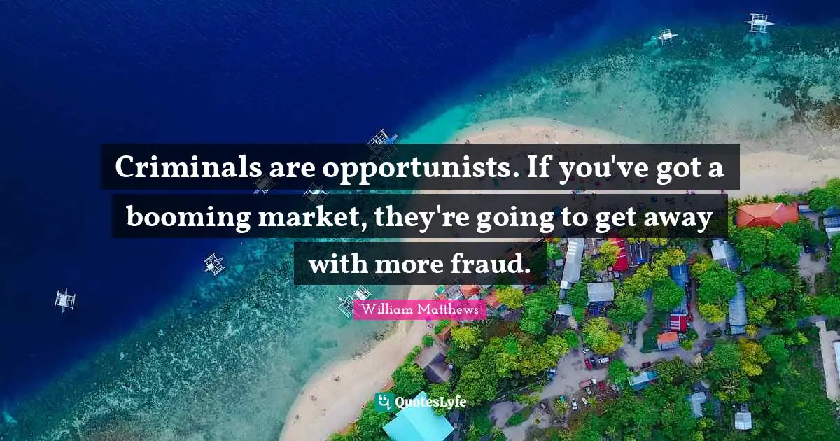 Criminals are opportunists. If you've got a booming market, they're going to get away with more fraud.