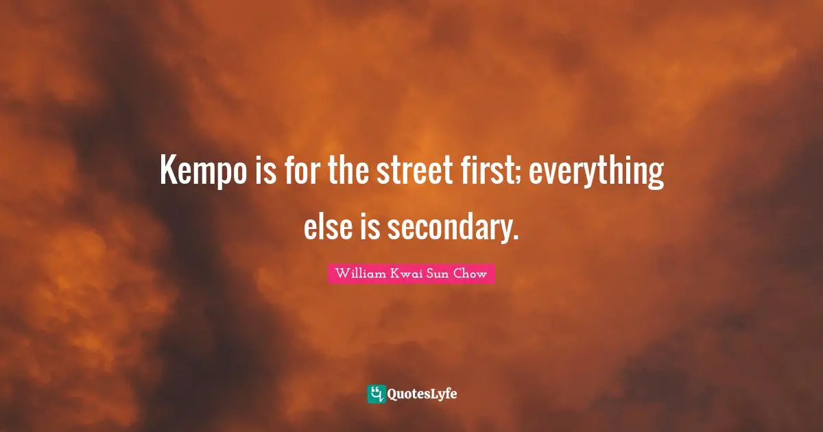 Kempo is for the street first; everything else is secondary.