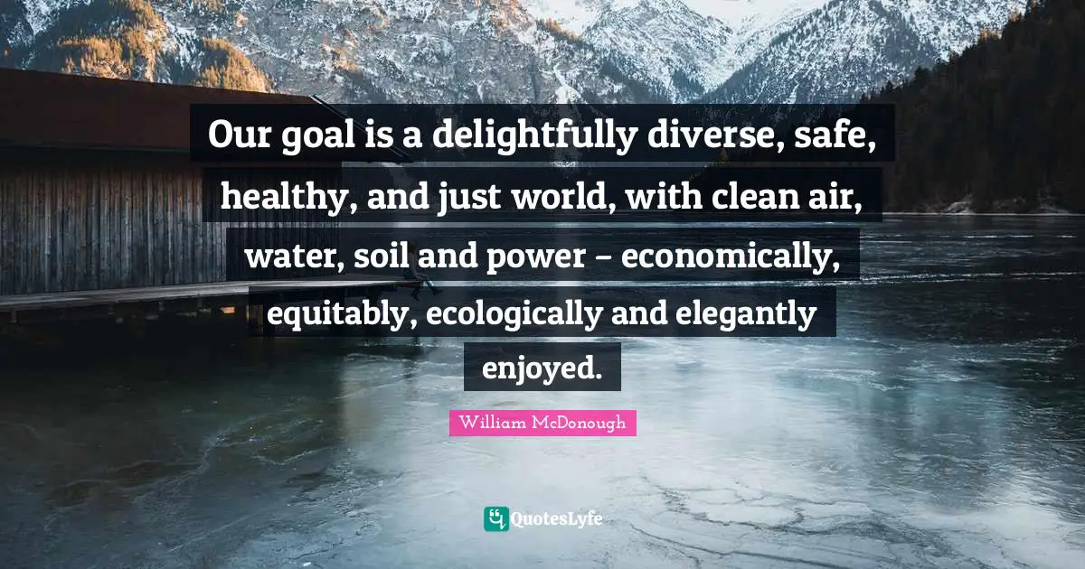 Our goal is a delightfully diverse, safe, healthy, and just world, with clean air, water, soil and power – economically, equitably, ecologically and elegantly enjoyed.