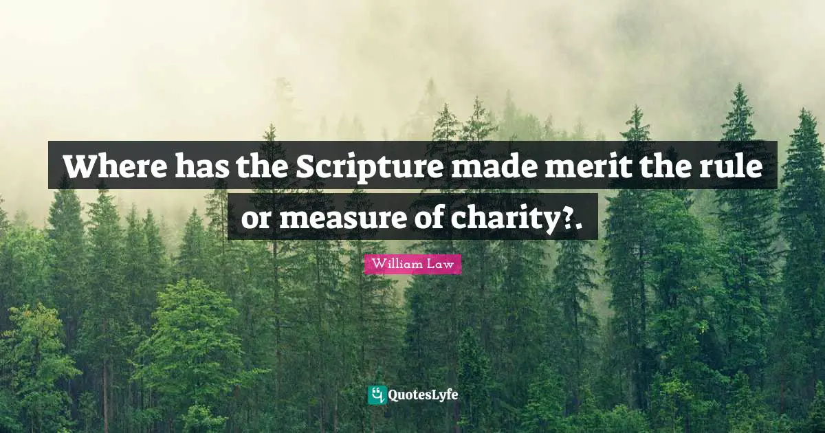 Where has the Scripture made merit the rule or measure of charity?.