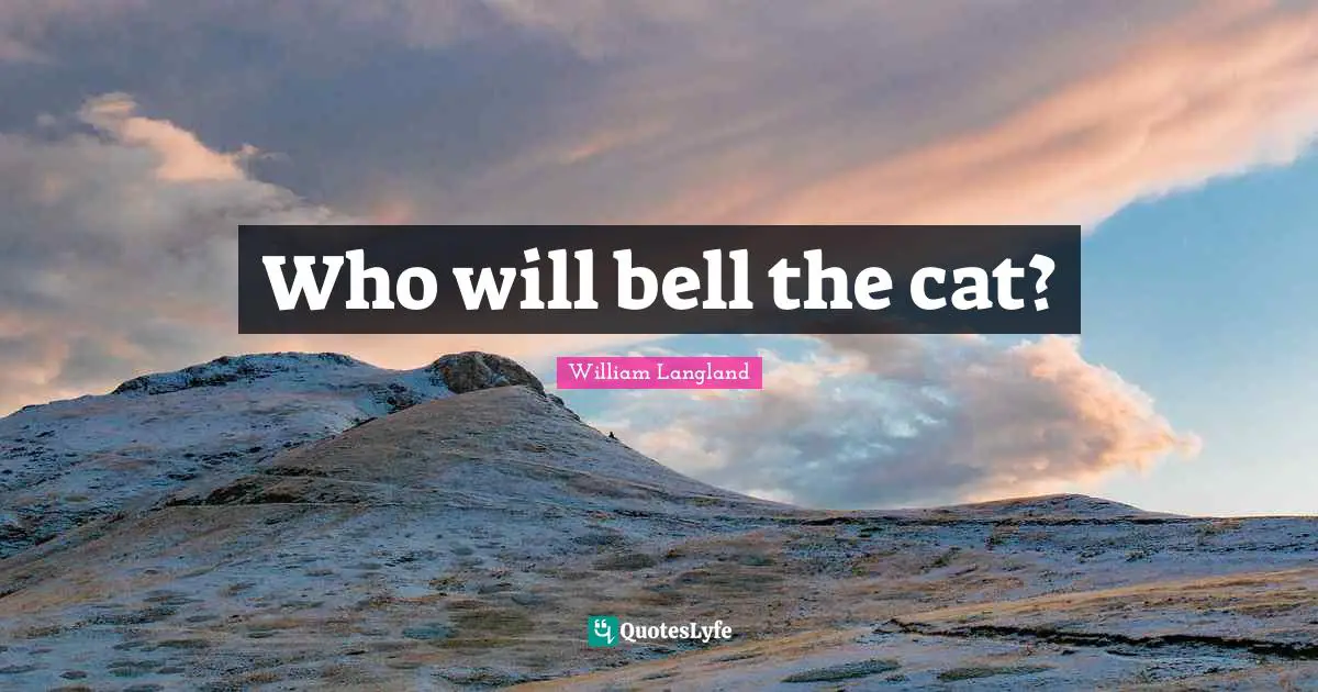 Who will bell the cat?
