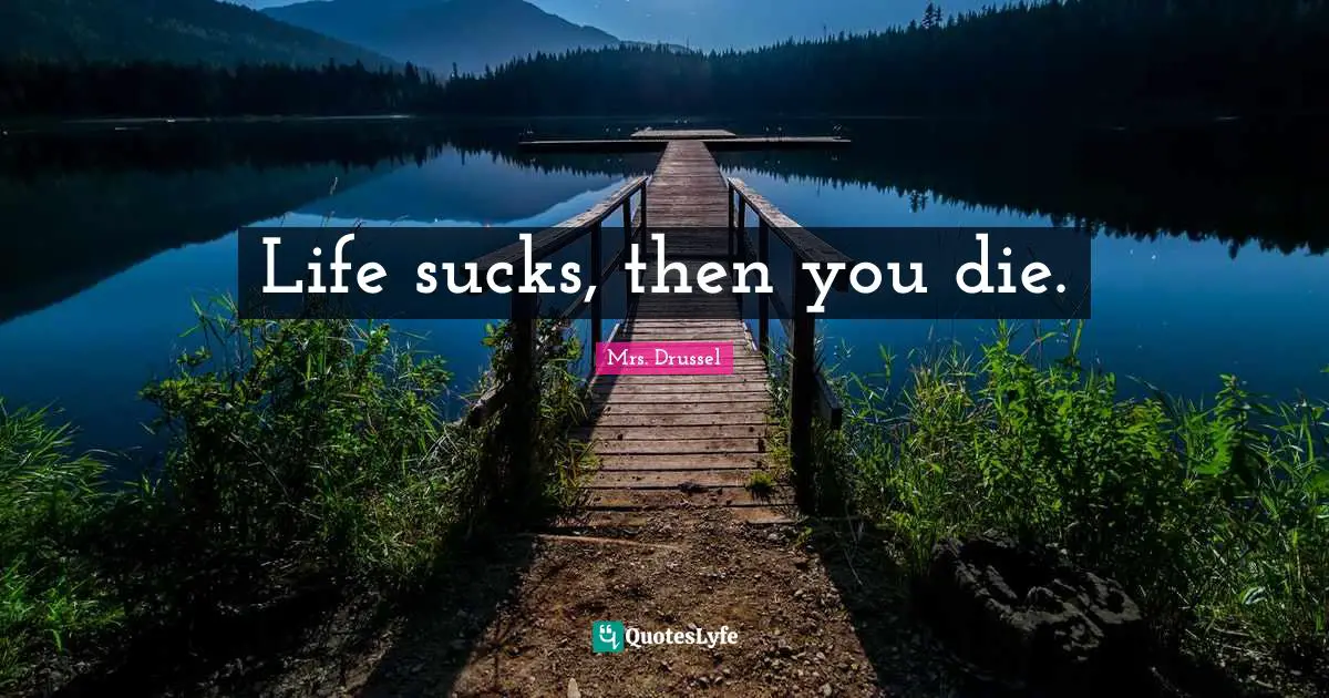 Life sucks, then you die.