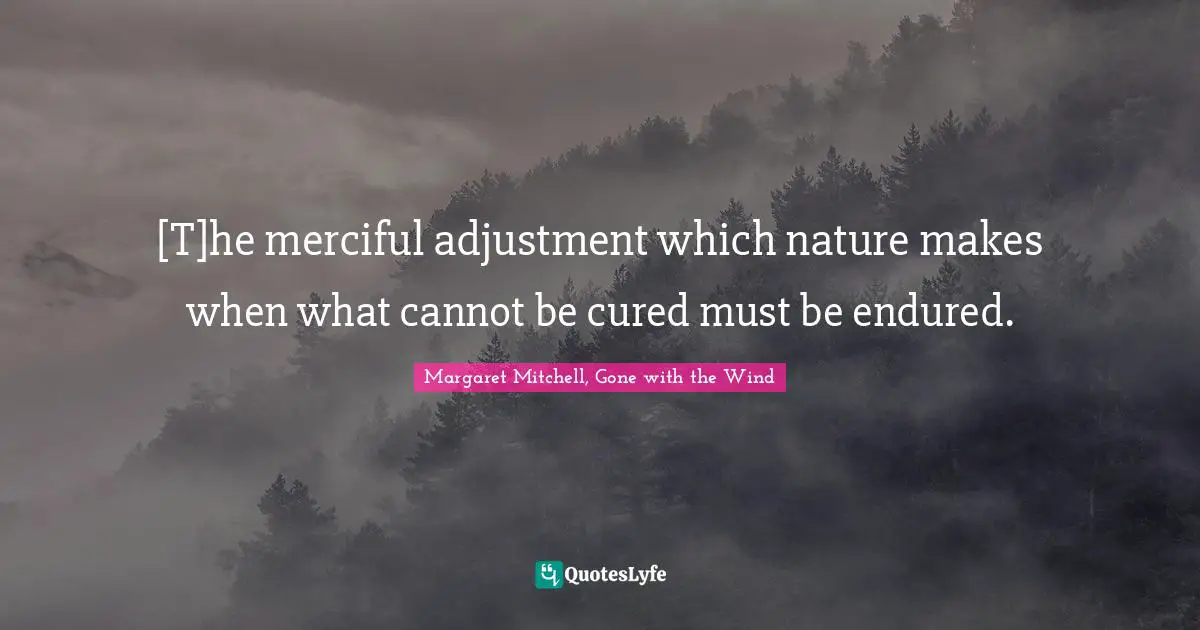 [T]he merciful adjustment which nature makes when what cannot be cured must be endured.