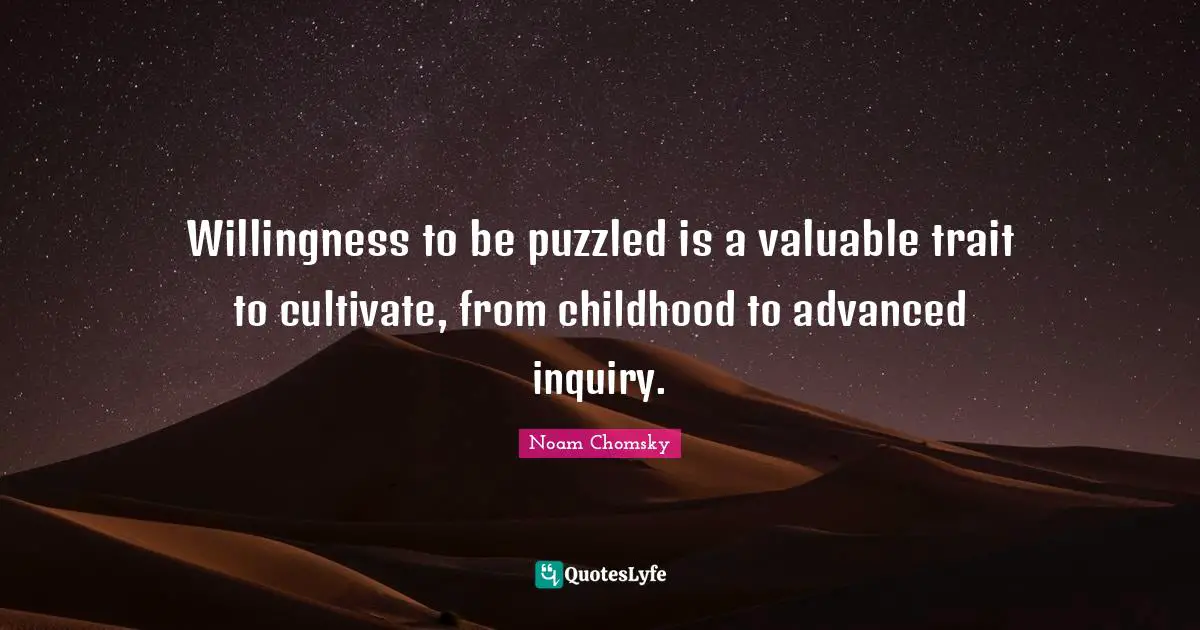 Willingness to be puzzled is a valuable trait to cultivate, from childhood to advanced inquiry.