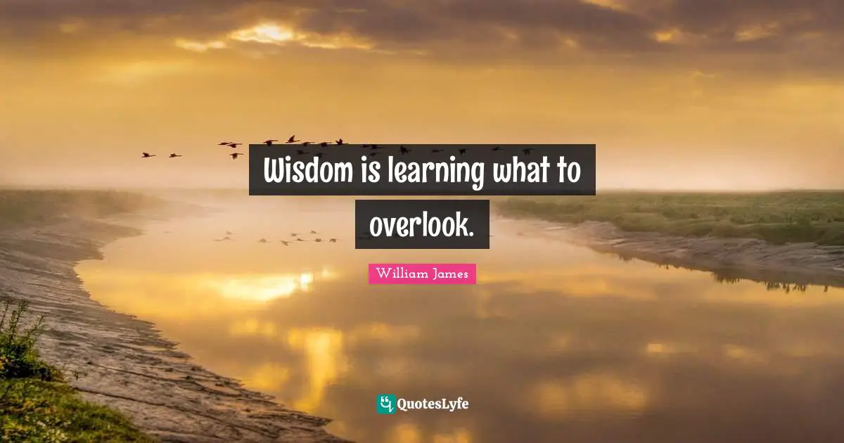 Wisdom is learning what to overlook.