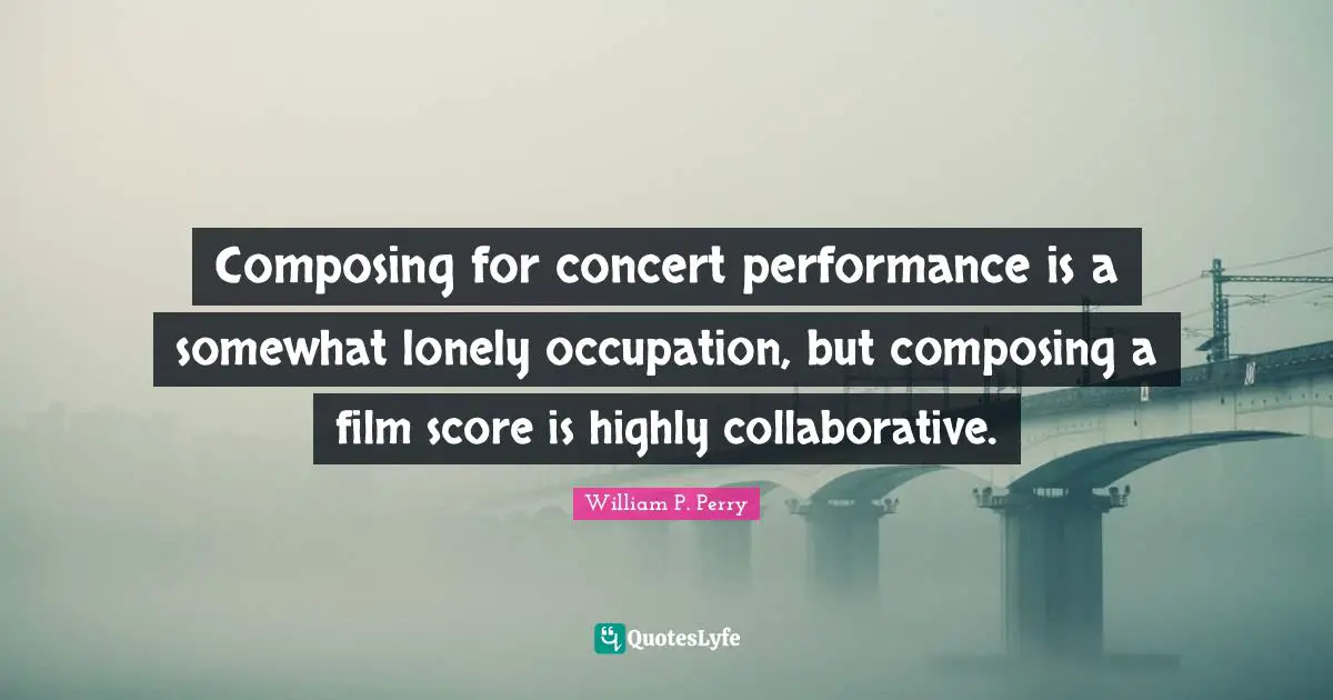 Composing for concert performance is a somewhat lonely occupation, but composing a film score is highly collaborative.