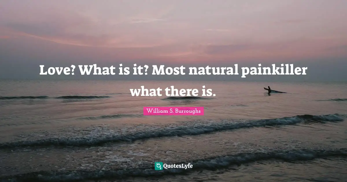 William S. Burroughs Quotes: "Love? What is it? Most natural painkiller what there is."
