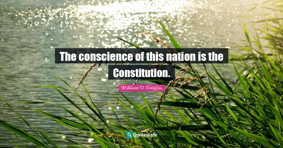 The conscience of this nation is the Constitution.