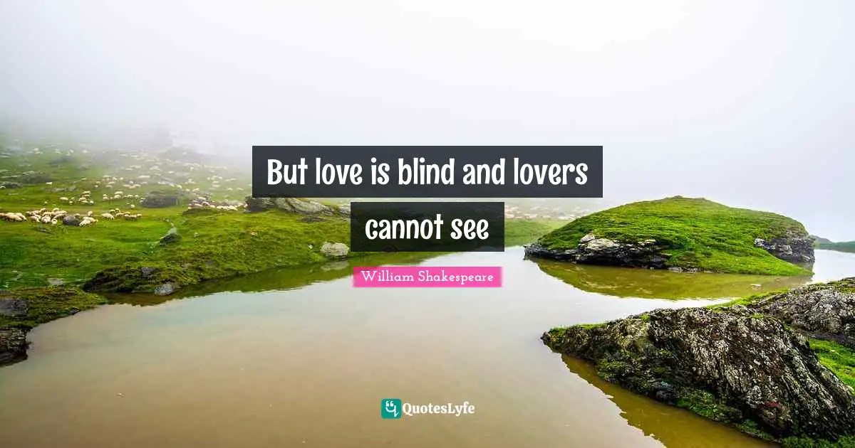 But love is blind and lovers cannot see