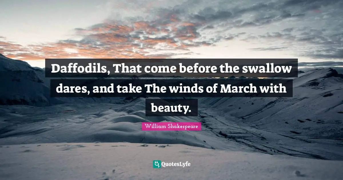 Spring Quotes: "Daffodils, That come before the swallow dares, and take The winds of March with beauty."