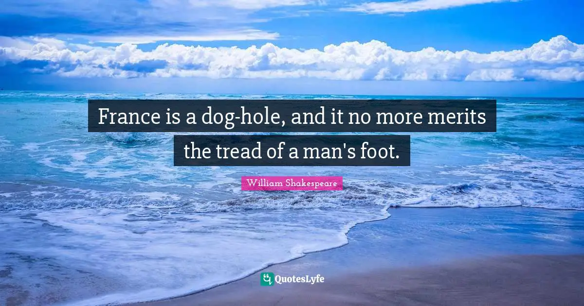 France is a dog-hole, and it no more merits the tread of a man's foot.